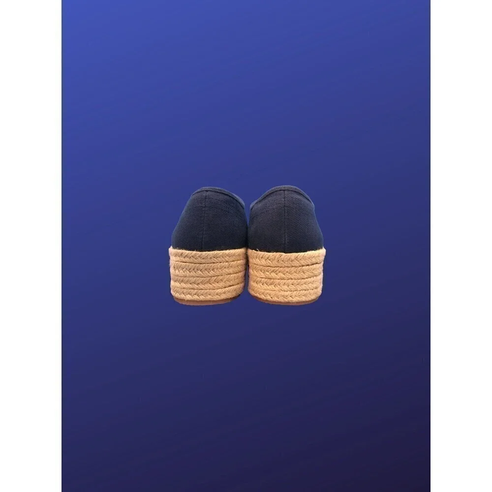 Wild PAIR “Sofeya” Espadrille Platform Sneaker, NAVY/NATURAL, Size 8.5, NWB